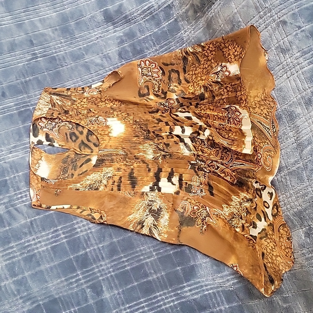 Paisley and Animal Print Sheer Shirt